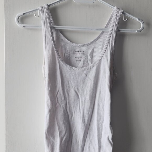 Maternity Rib-Knit Side-Shirred Tank - White - Picture 1 of 4
